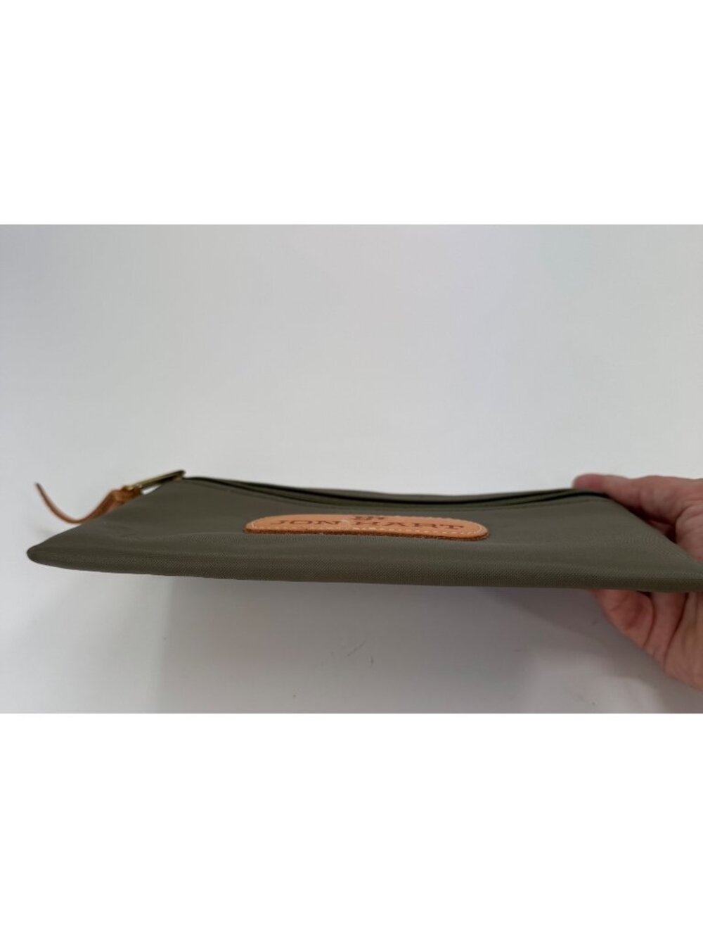 Jon Hart Design Coated Canvas Zippered Small Pouch Cosmetic Makeup Bag Olive - Picture 6 of 9